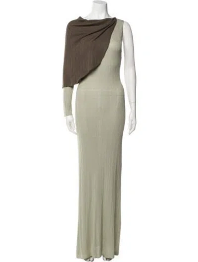 Pre-owned Aya Muse Cowl Neck Long Dress W/ Tags In Green