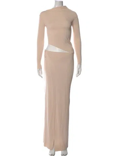 Pre-owned Aya Muse Cowl Neck Long Dress W/ Tags In Neutral