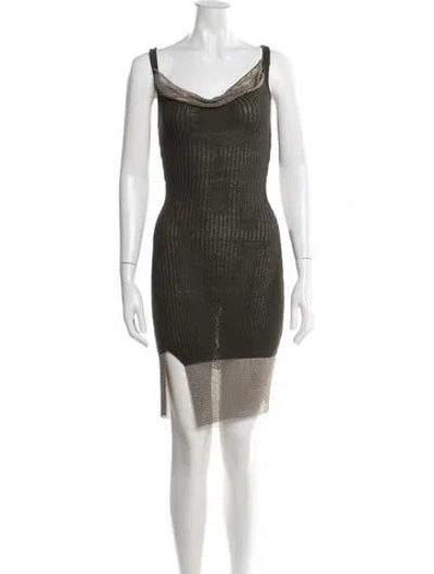 Pre-owned Aya Muse Cowl Neck Mini Dress In Green