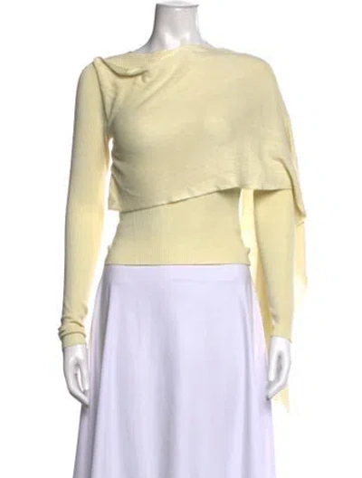 Pre-owned Aya Muse Cowl Neck Sweater W/ Tags In Yellow