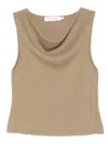 Aya Muse Cowl-neck Tank Top In Brown