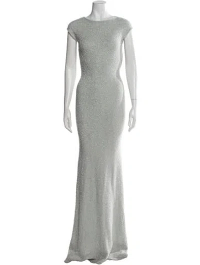 Pre-owned Aya Muse Crew Neck Long Dress In Green