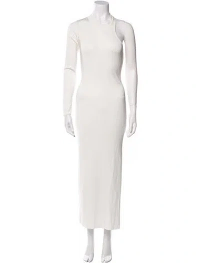 Pre-owned Aya Muse Crew Neck Long Dress In Neutral
