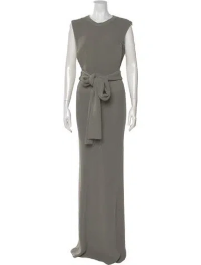 Pre-owned Aya Muse Crew Neck Long Dress W/ Tags In Gray