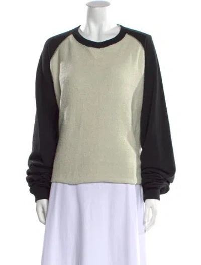 Pre-owned Aya Muse Crew Neck Long Sleeve Sweatshirt In Neutral