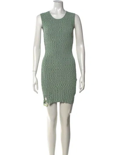 Pre-owned Aya Muse Crew Neck Mini Dress In Green