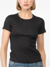 Aya Muse Ribbed-knit Cotton T-shirt In Black