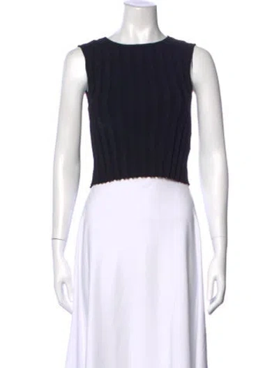 Pre-owned Aya Muse Crew Neck Sleeveless Crop Top In White