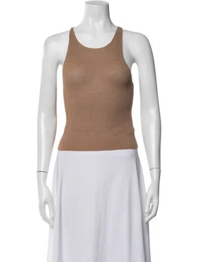 Pre-owned Aya Muse Crew Neck Sleeveless Top In Neutrals