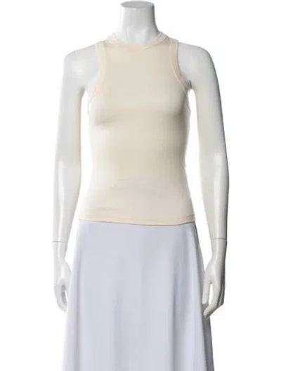 Pre-owned Aya Muse Crew Neck Sleeveless Top W/ Tags In White