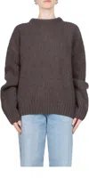Aya Muse Crewneck Sweater In Taupe In Gray