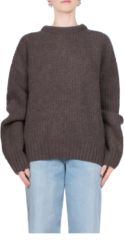 AYA MUSE CREWNECK SWEATER IN TAUPE