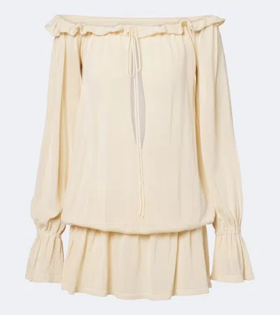 Aya Muse Cryo Ruffled Minidress In Neutral