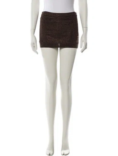 Pre-owned Aya Muse Crystal Embellishments Mini Skirt In Multi