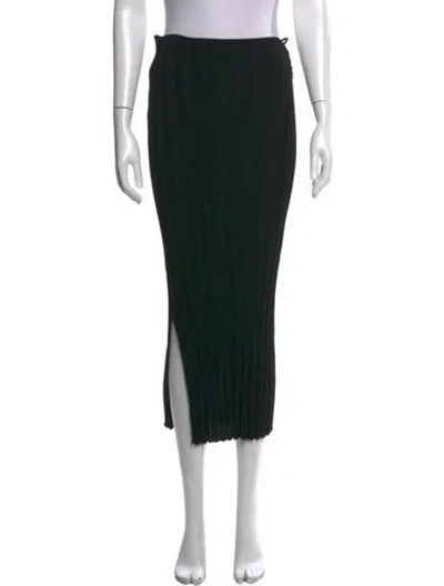 Pre-owned Aya Muse Cutout Accent Midi Length Skirt In Black