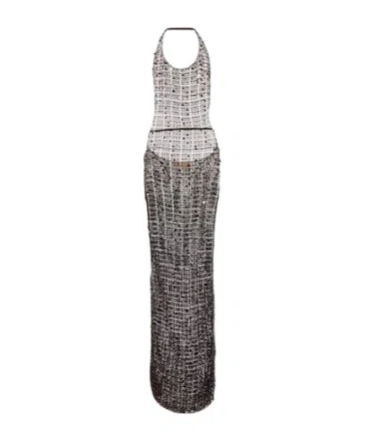 Aya Muse Cutout Sequined Maxi Dress In Gray