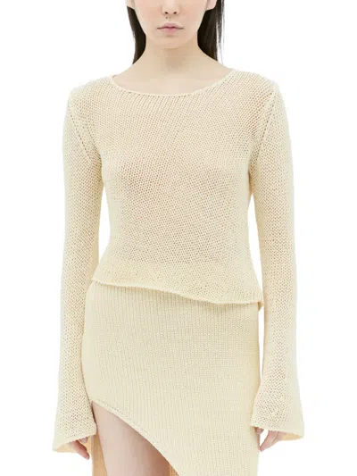 Aya Muse Dai Flared-sleeve Top In Neutral
