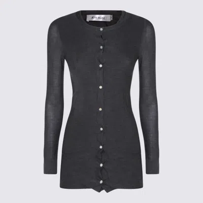 AYA MUSE DARK GREY SILK MINI DRESS