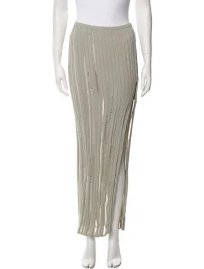 Pre-owned Aya Muse Distressed Accents Long Skirt In Gray