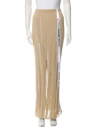 Pre-owned Aya Muse Distressed Accents Long Skirt W/ Tags In Neutral