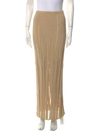 Pre-owned Aya Muse Distressed Accents Long Skirt W/ Tags In Neutral