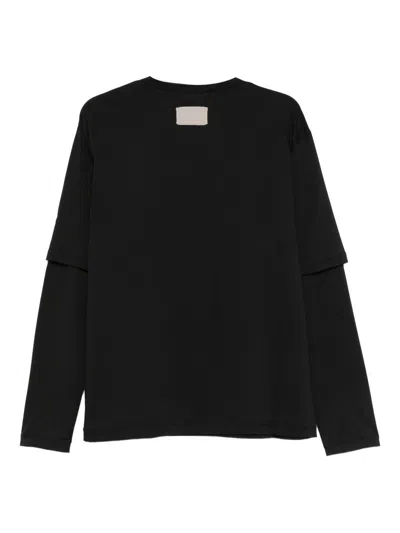 Aya Muse Double Layer T-shirt Clothing In Black