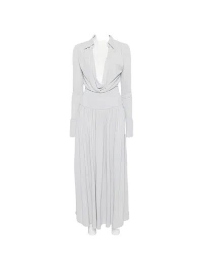 Aya Muse Draped Maxi Dress In Blue