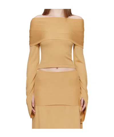 Aya Muse Draped Rylin Top In Brown