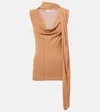 Aya Muse Draped Scarf-detail Top In Beige