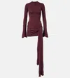 Aya Muse Draped Silk-blend Jersey Minidress In Burgundy