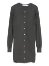 Aya Muse Eira Buttoned Mini Dress In Gray