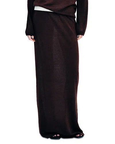 Aya Muse Eirae Linen Blend Skirt In Burgundy