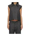 Aya Muse Elastic Twill Vest In Black