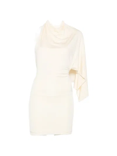 Aya Muse Elena Cape-detail Mini Dress In White