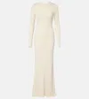 Aya Muse Elowen Open-back Silk-blend Maxi Dress In White