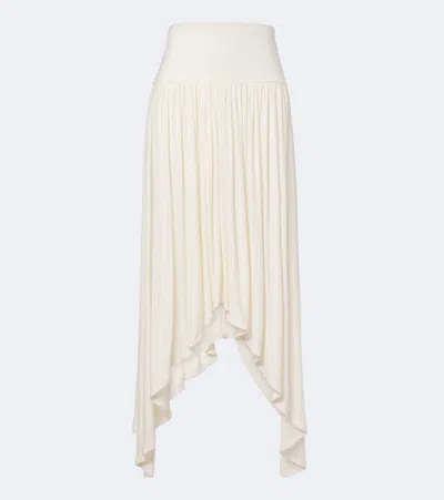 Aya Muse Elya Asymmetric Pleated Midi Skirt In White