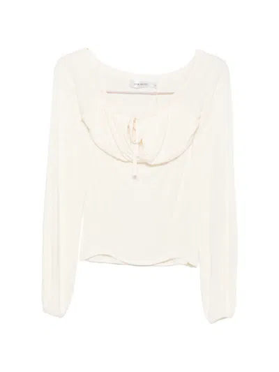 Aya Muse Elya Tie-fastening Blouse In White