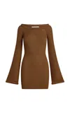 Aya Muse Eos Knit Silk-cotton Mini Dress In Orange