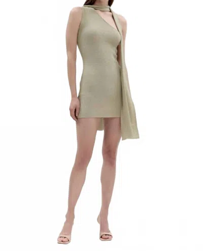 Aya Muse Esti Linen Blend Mini Dress In Green