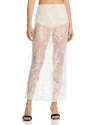 Aya Muse Eteri Bow-detail Floral Lace Midi Skirt In White