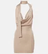 Aya Muse Evo Knitted Silk And Cashmere Minidress In Beige