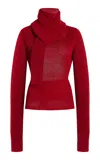 Aya Muse Exclusive Open Back Knit Cotton-blend Top In Red