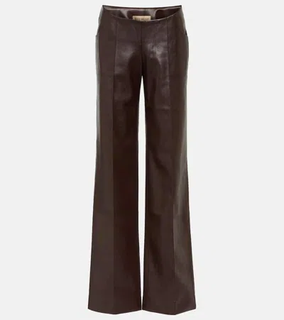 AYA MUSE FAUX LEATHER WIDE-LEG PANTS