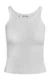 Aya Muse Fine Knit Cotton Tank Top In White