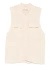 Aya Muse Flap-pocket Button-up Vest In Neutral