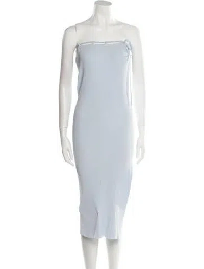 Pre-owned Aya Muse Floral Print Knee-length Dress In Blue