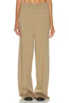 Aya Muse Fold Over Seam Pant In Neutral