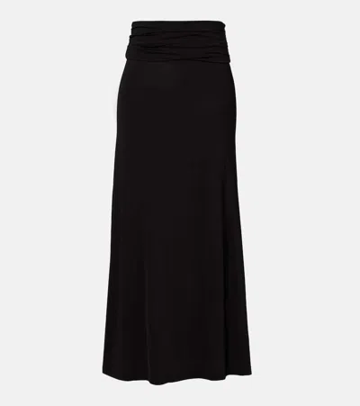 Aya Muse Freya Draped Maxi Skirt In Black
