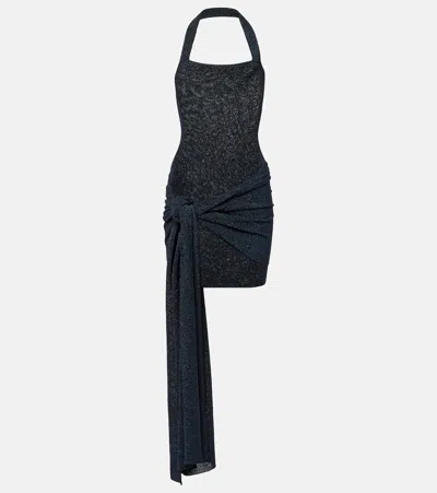 Aya Muse Gathered Lamé Minidress In Blue