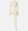 Aya Muse Gathered Silk-blend Minidress In White